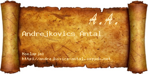 Andrejkovics Antal névjegykártya