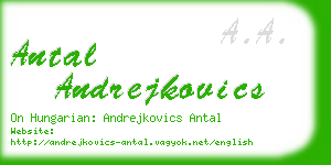 antal andrejkovics business card